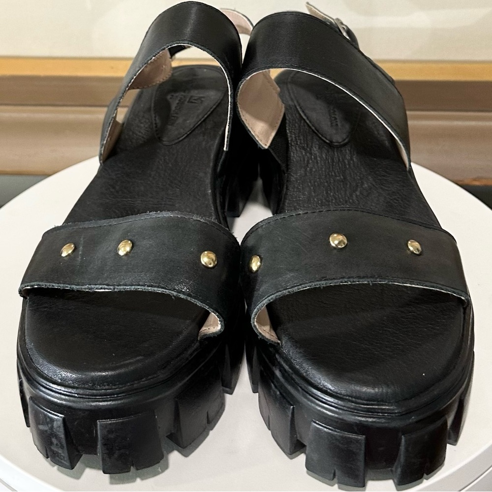 🌸SANDRO MASCOLINI🌸 Strappy Platform Lug Sole Sandals Black Size: 8.5M - Picture 4 of 16